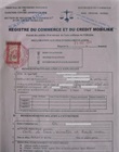 Copie certifiée conforme du registre de commerce